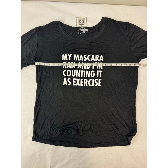 NWT Mary Square My Mascara Ran and I'm Counting It As Exercise Tee Black - XXL - Picture 3 of 6
